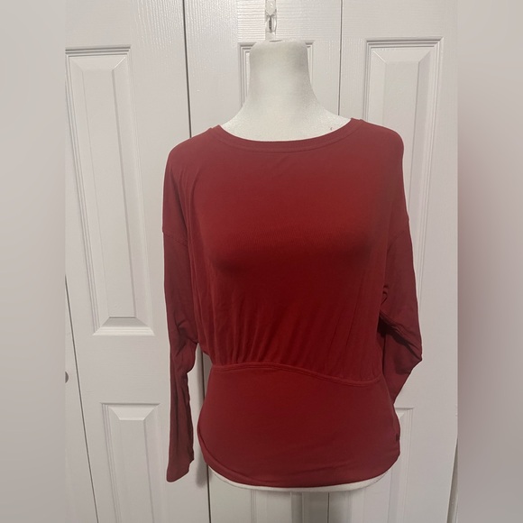 Lululemon Ribbed Modal-Silk Blend Long Sleeve Shirt Cayenne Size 6 - Picture 5 of 8